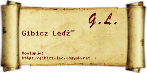 Gibicz Leó névjegykártya